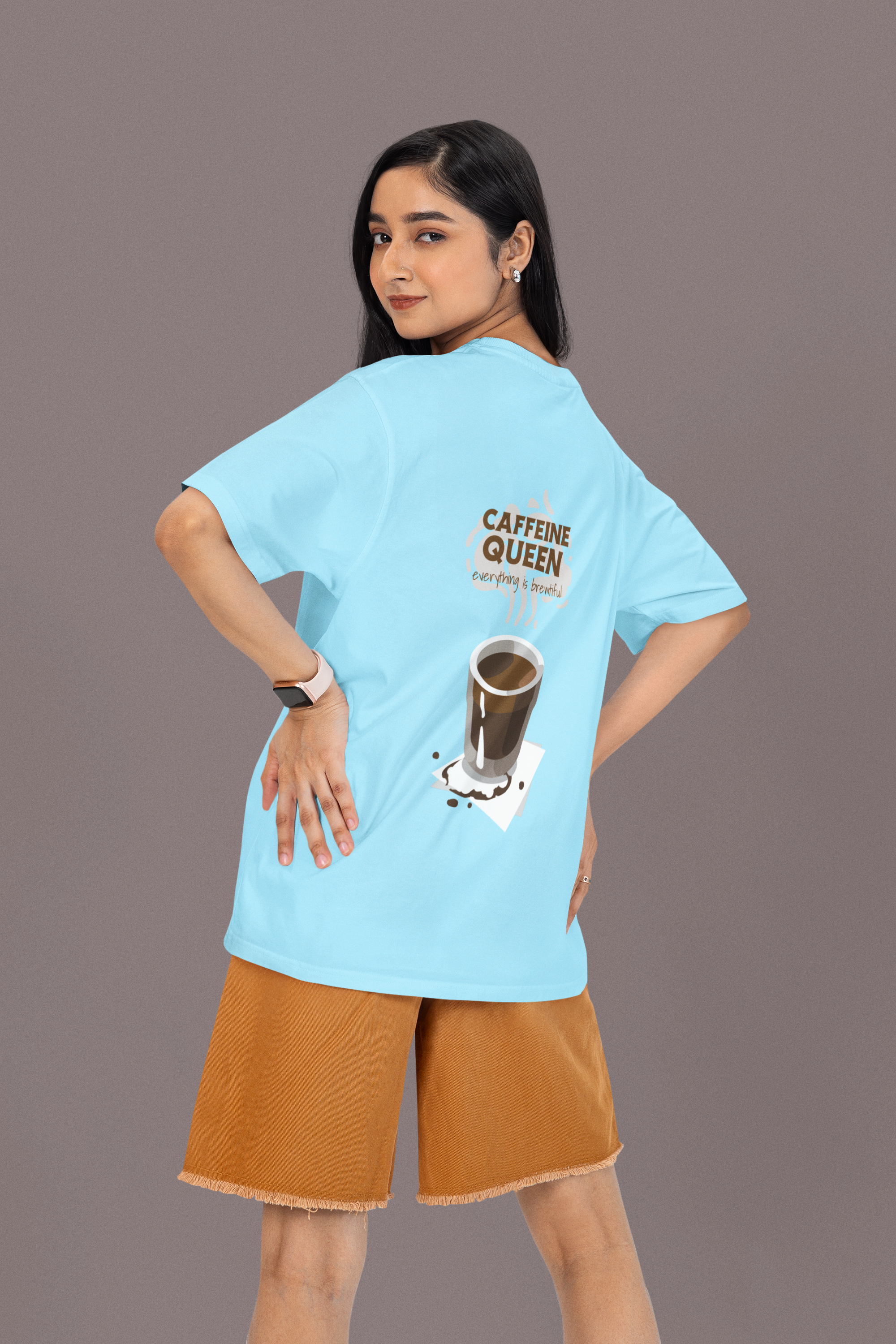 Baby Blue Oversized Classic Women T-Shirt