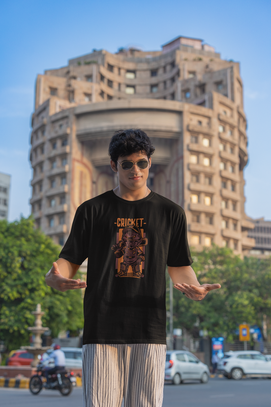 Black Cricket Oversized Mens T-Shirt