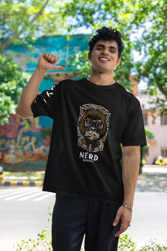 Black Oversized Nerd T-Shirt
