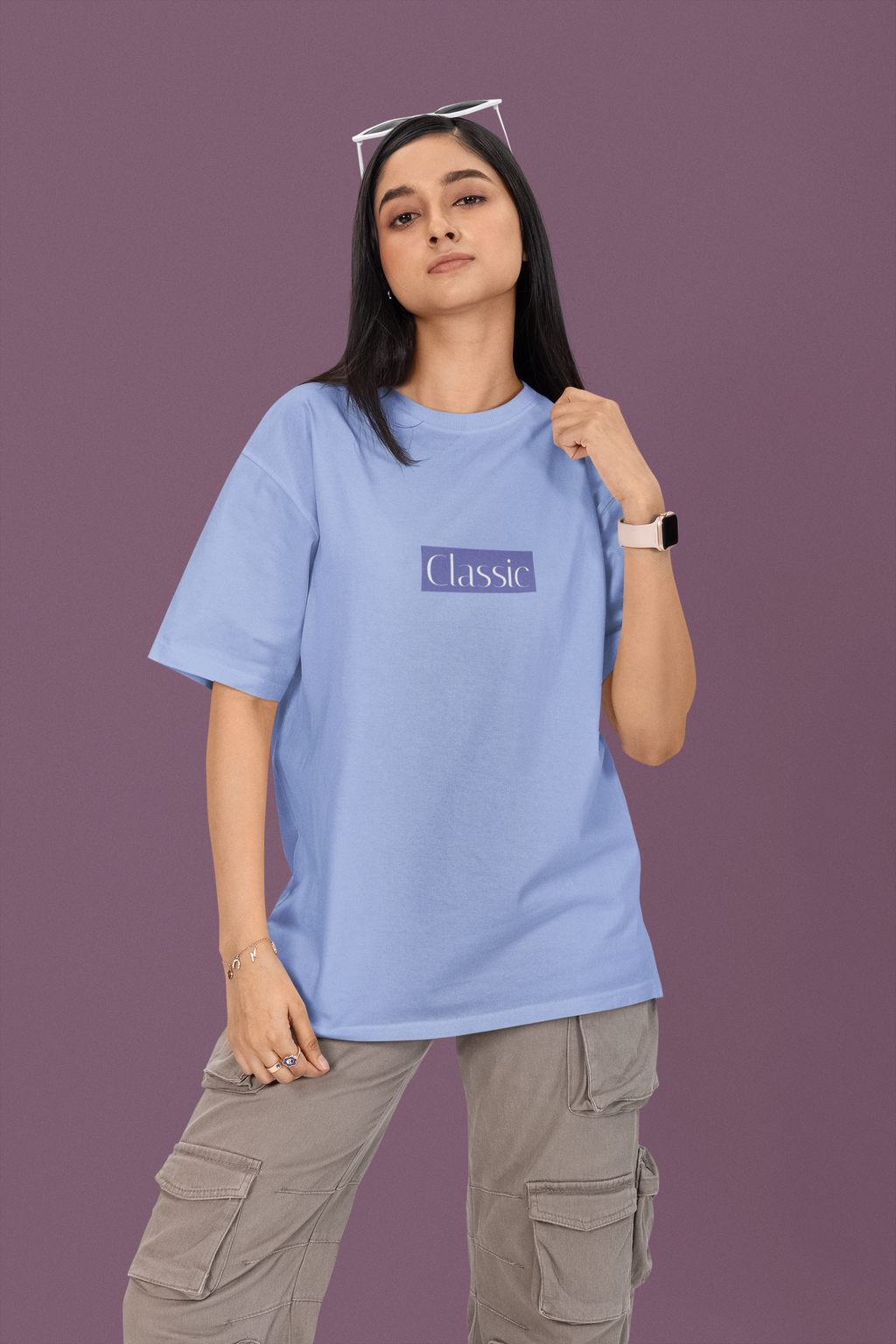 Lavender Oversized Classic Womens T-Shirt