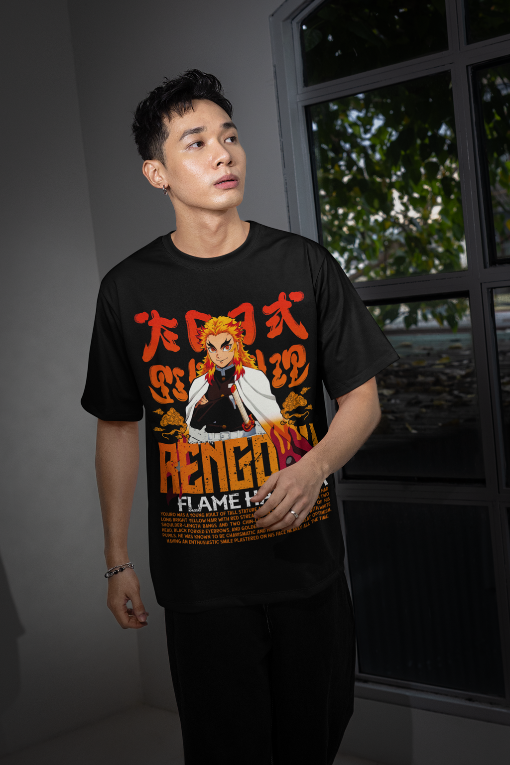 Rengoku Front Printed Unisex Oversized Standard T-Shirt