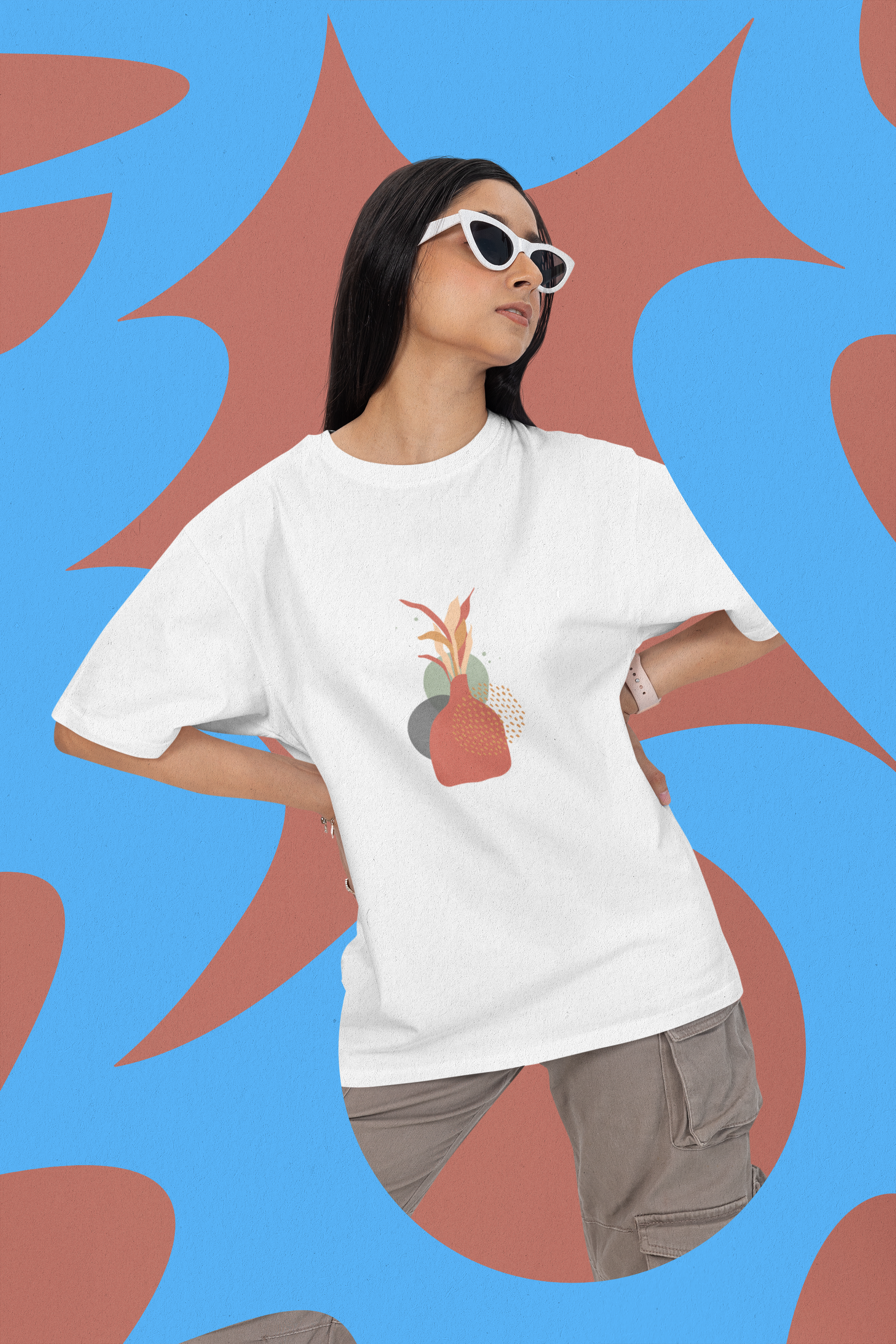 White Oversized Womens Aesthetic 001 T-Shirt
