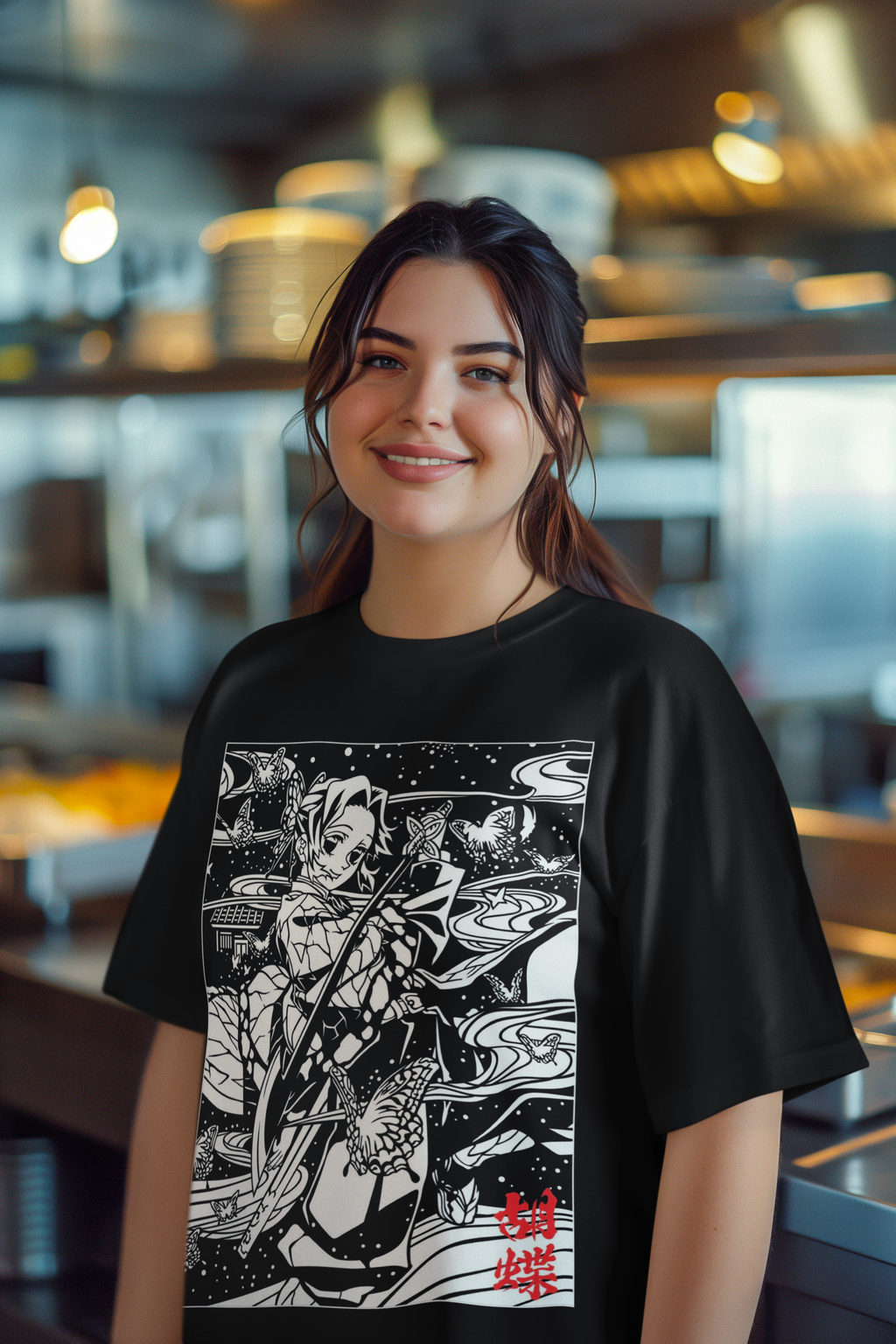 Demox Black Unisex Oversized Standard T-Shirt