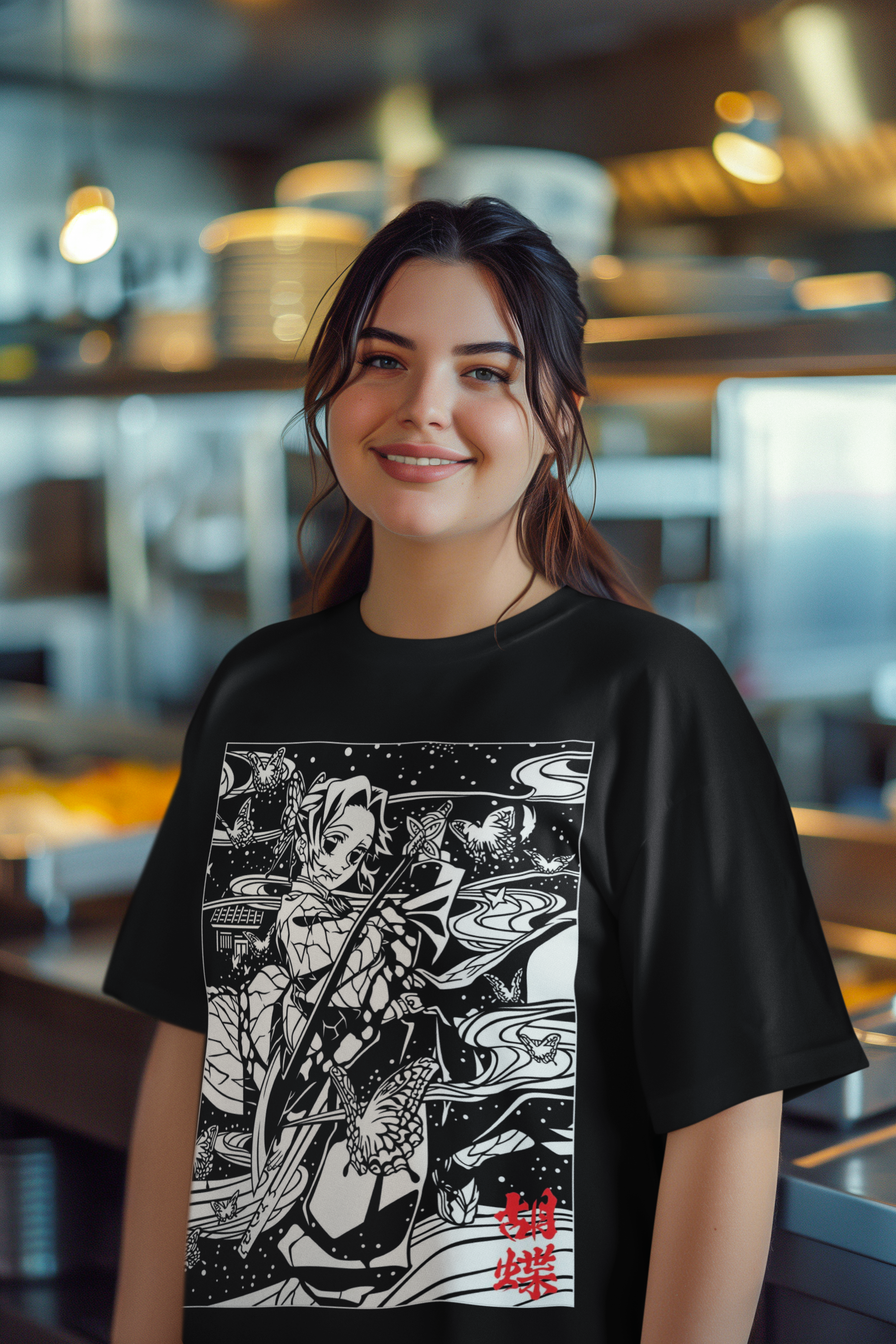 Demox Black Unisex Oversized Standard T-Shirt