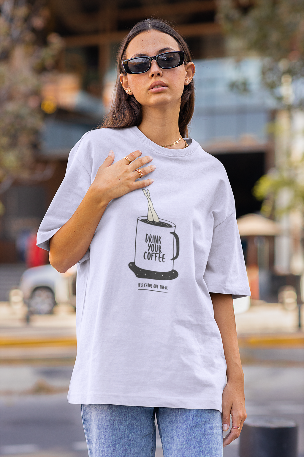 Lavender Oversized Coffee 005 Womens T-Shirt
