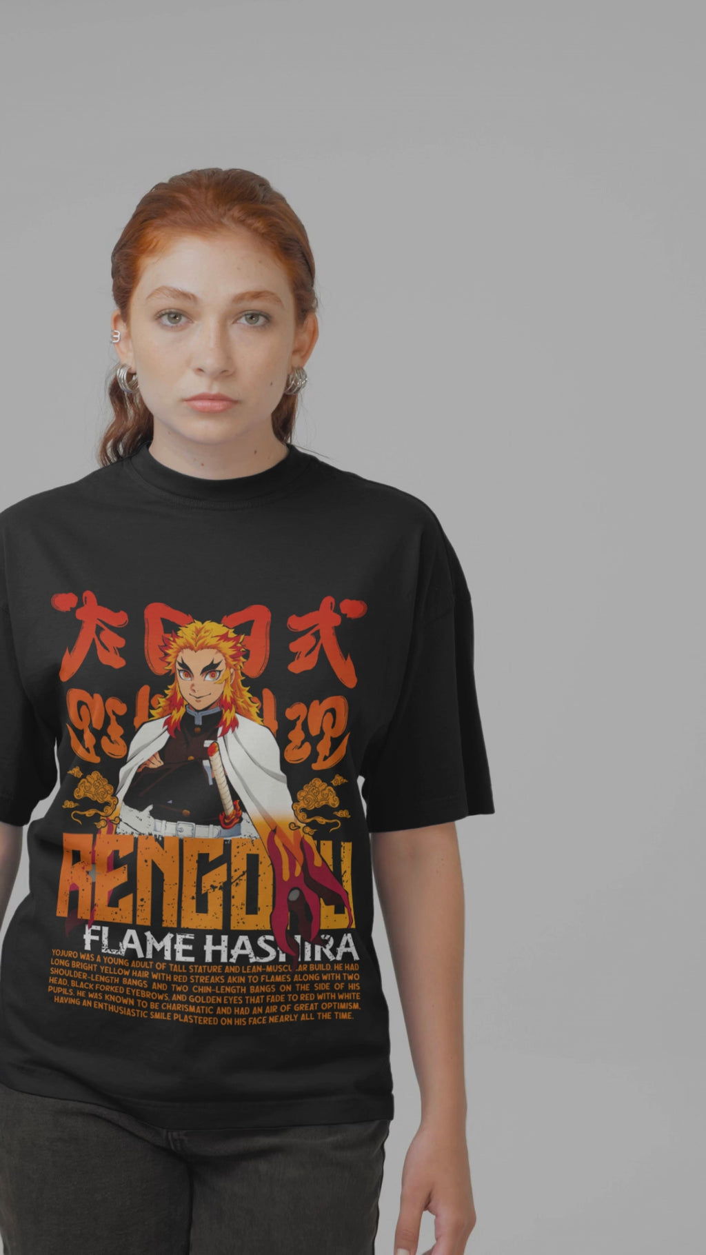 Rengoku Front Printed Unisex Oversized Standard T-Shirt