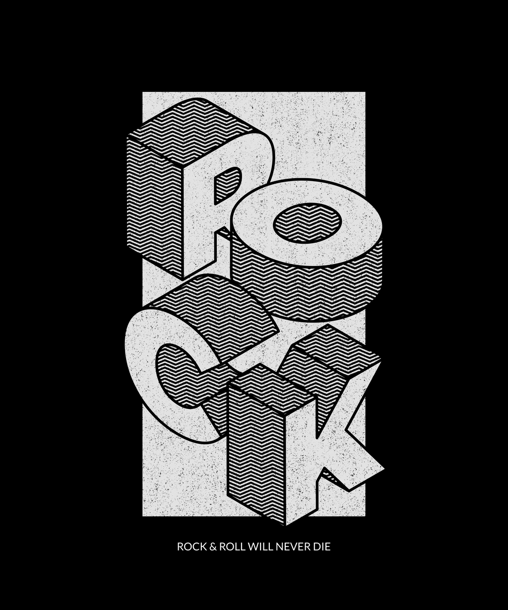 Black Rock & Roll Unisex Oversized Standard T-Shirt