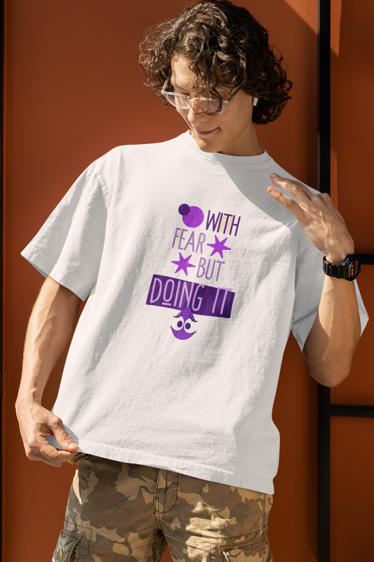 White Oversized Quotes Mens T-Shirt